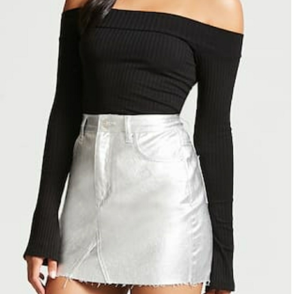 Forever 21 metallic mini skirt